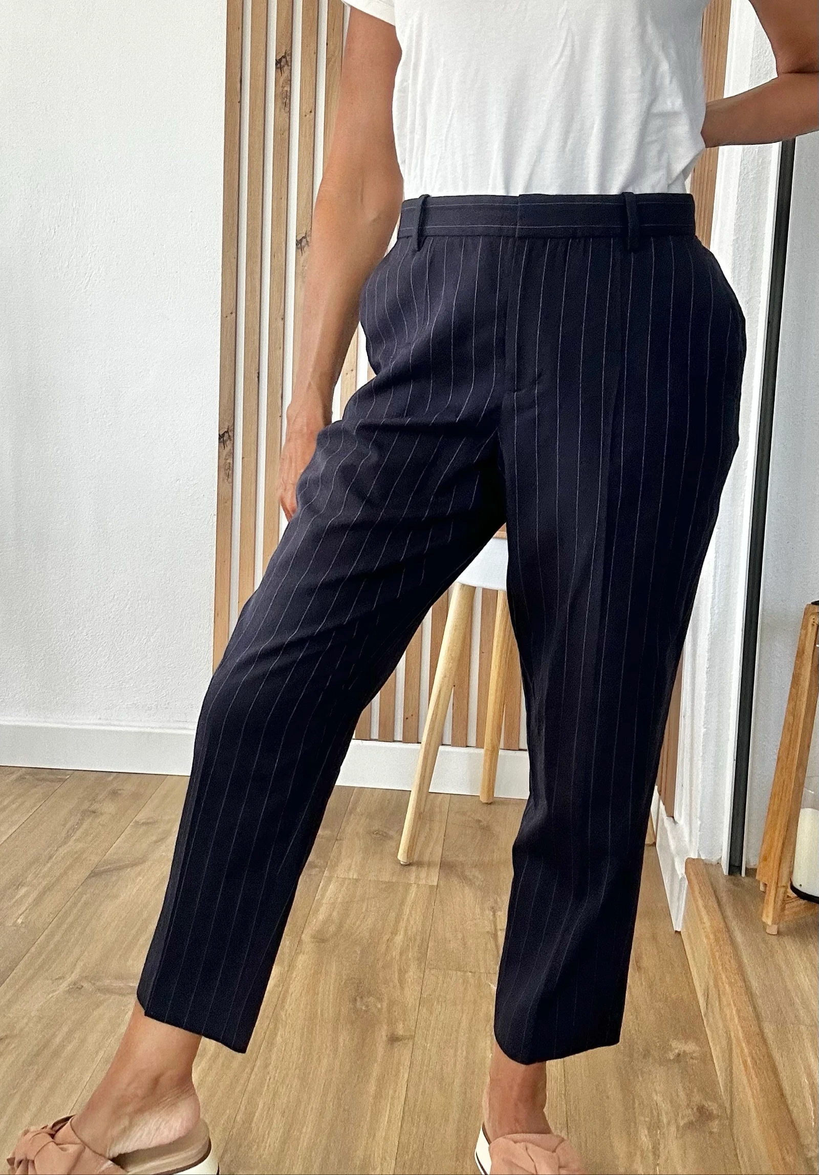 Polo Ralph Lauren Trousers 100% Wool Tennis Stripe Size L – photo 3